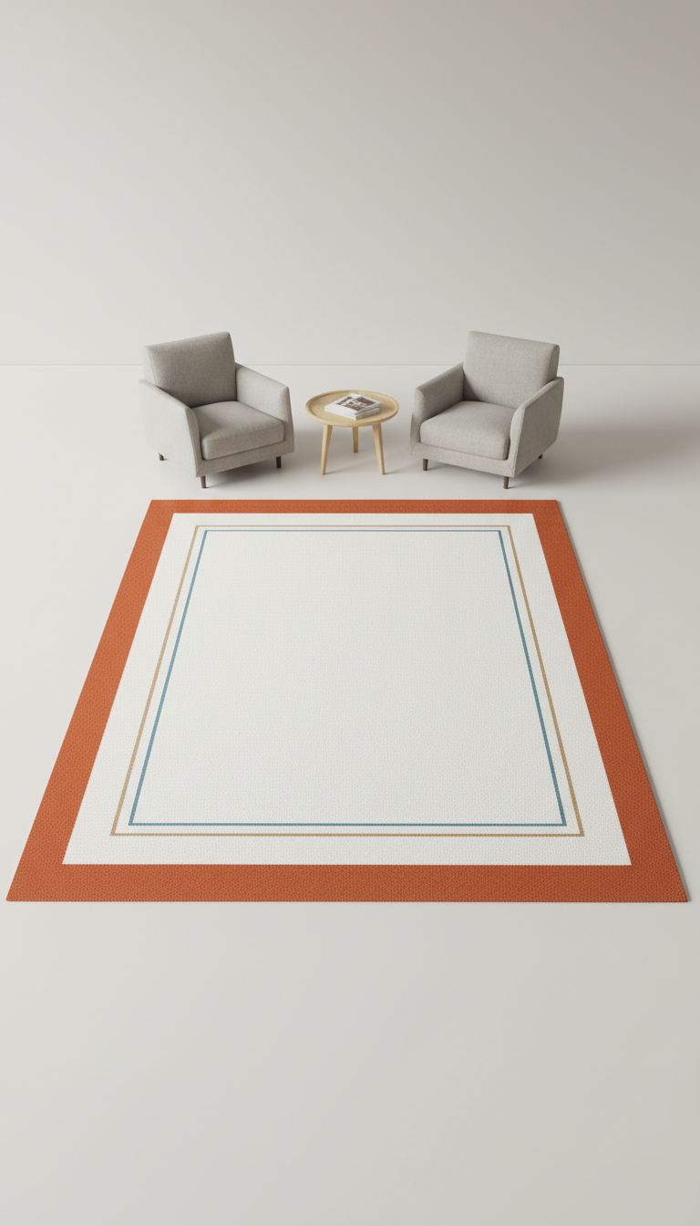 Terracotta Edge Linear area rug