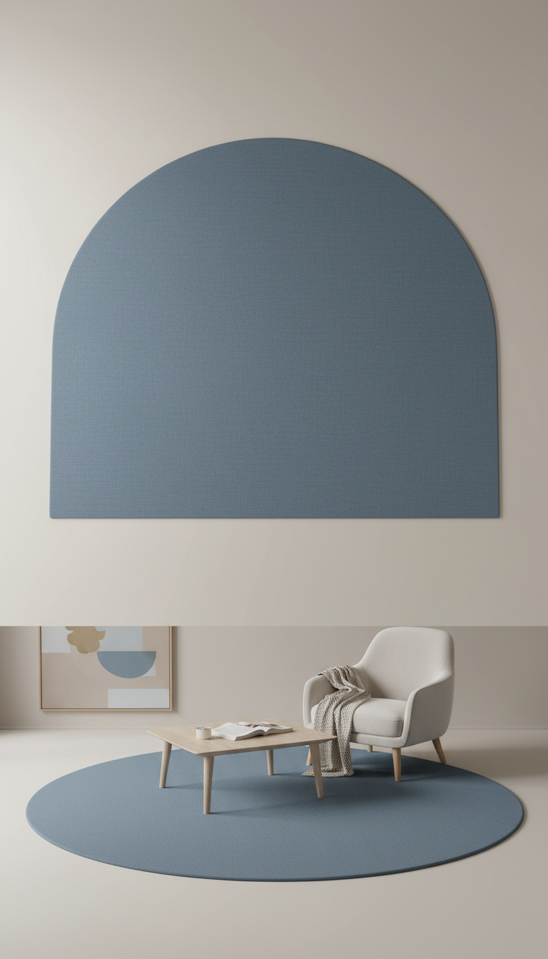 Slate Blue Arc area rug